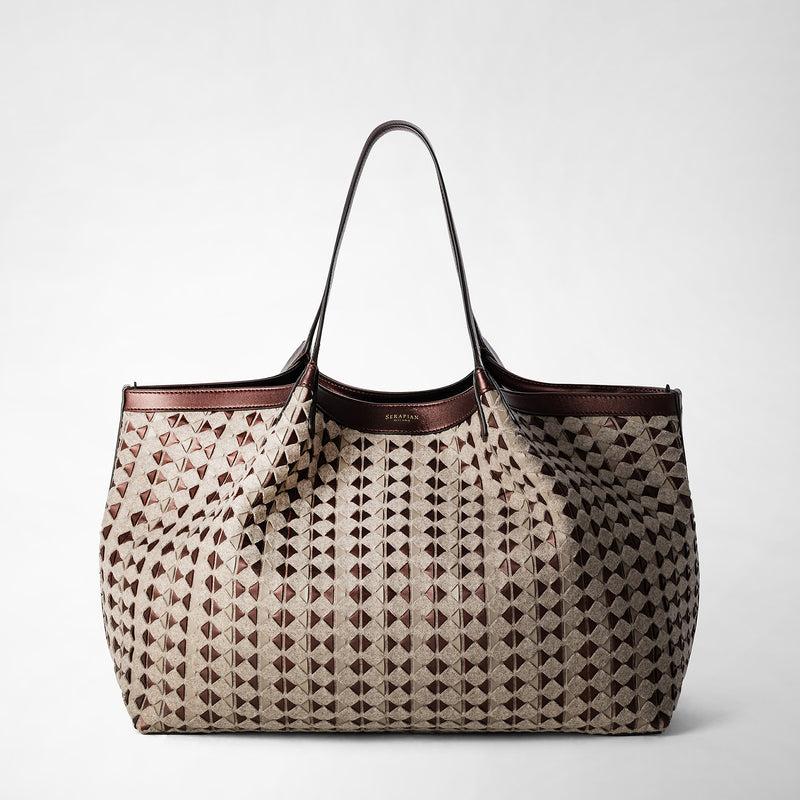 Serapian TOTE BAG SECRET IN LANA E MOSAICO Offerta