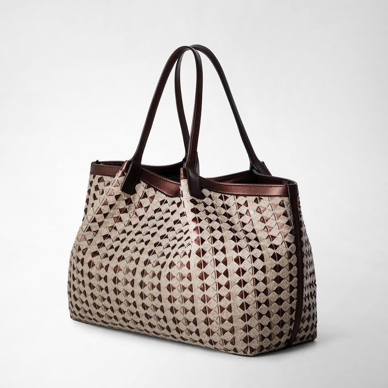 Serapian TOTE BAG SECRET IN LANA E MOSAICO Offerta