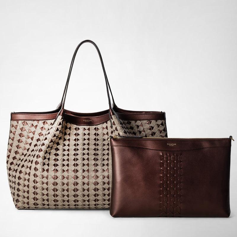 Serapian TOTE BAG SECRET IN LANA E MOSAICO Offerta