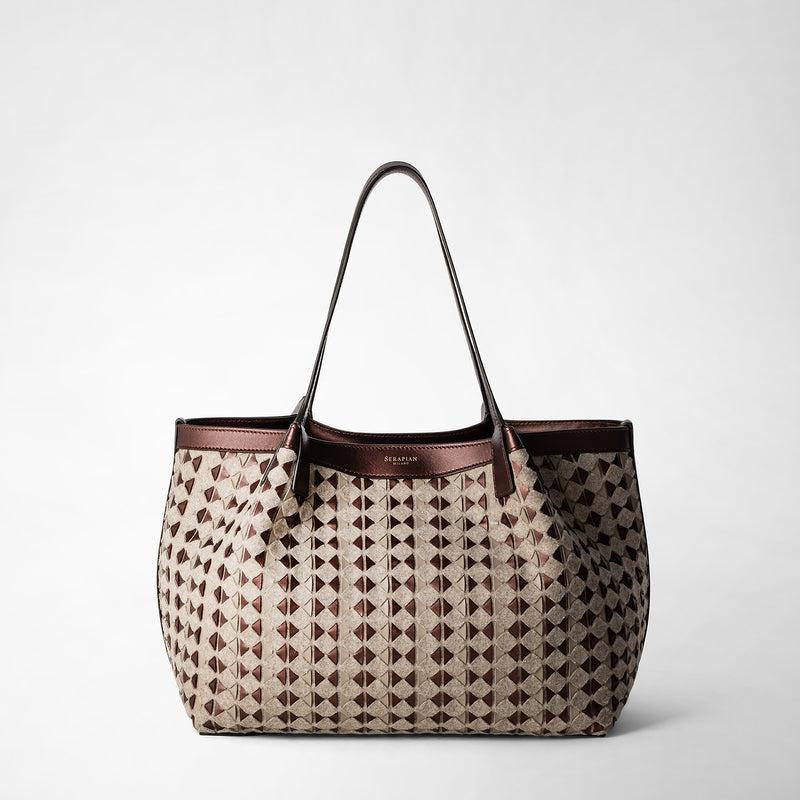 Serapian TOTE BAG SECRET PICCOLA IN LANA E MOSAICO Vendita Economica
