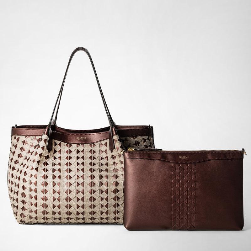 Serapian TOTE BAG SECRET PICCOLA IN LANA E MOSAICO Vendita Economica