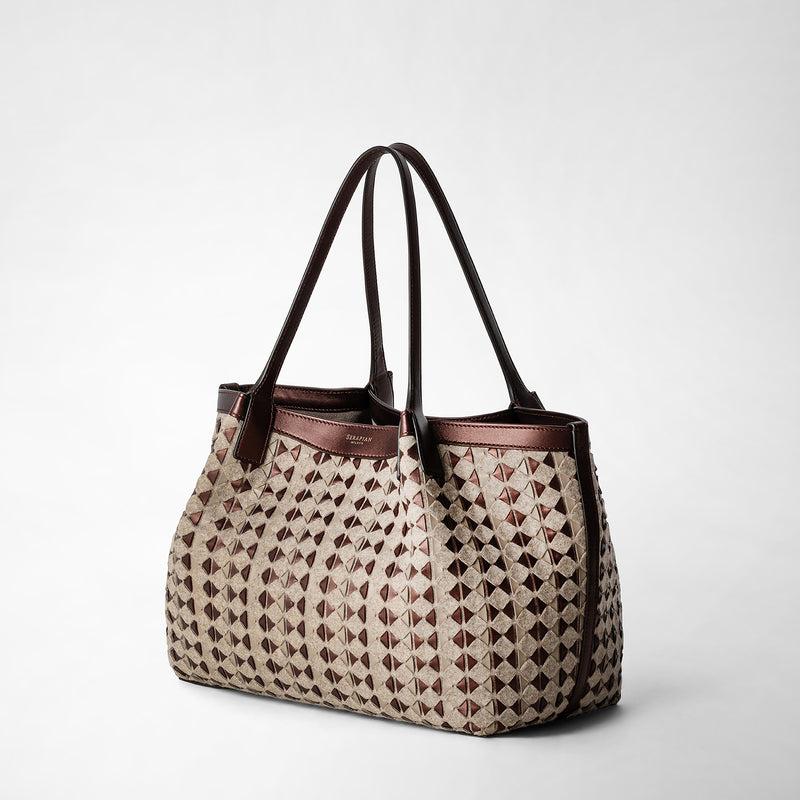 Serapian TOTE BAG SECRET PICCOLA IN LANA E MOSAICO Vendita Economica