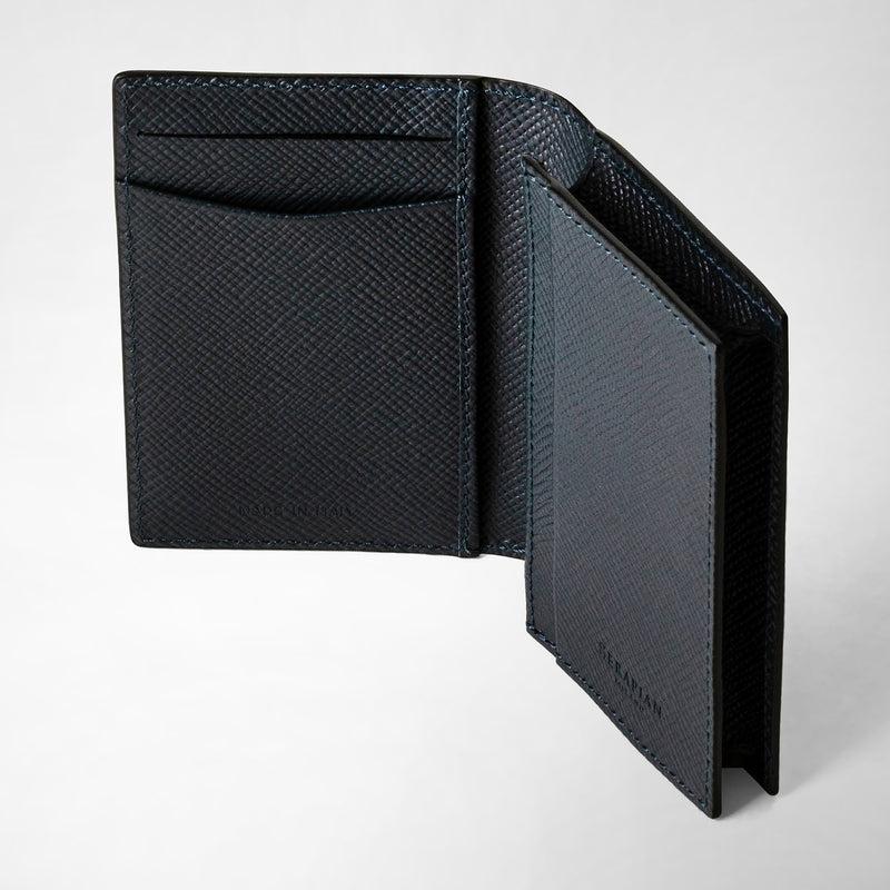 Serapian Business card case in evoluzione leather navy blue Prezzo Ridotto