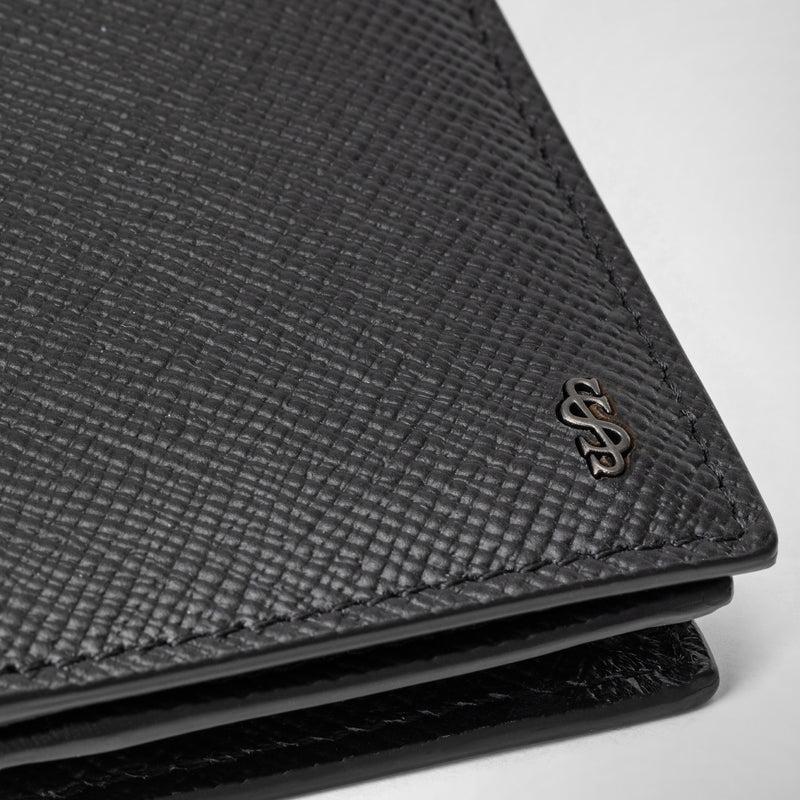 Serapian Business card case in evoluzione leather eclipse black Sottocosto