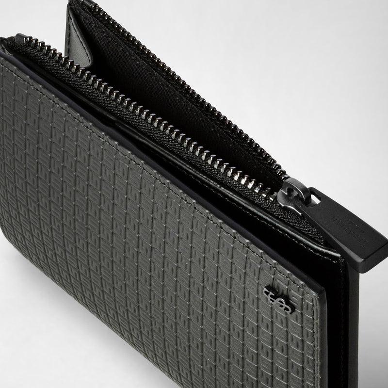 Serapian Vertical billfold with zip in stepan black black eclipse 2025