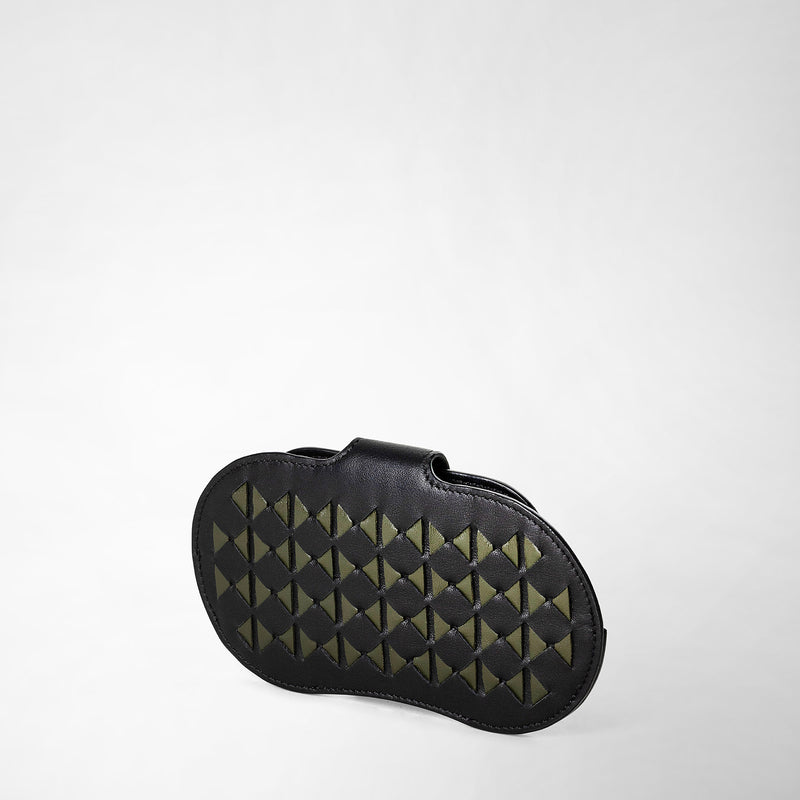 Serapian Glasses holder in mosaico eclipse black moss green Italy