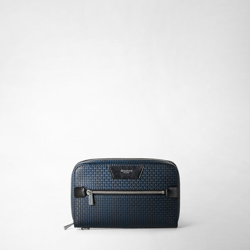Serapian Pochette in stepan blu oceano-nero Pezzi Unici