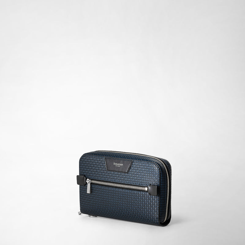 Serapian Pochette in stepan blu oceano-nero Pezzi Unici