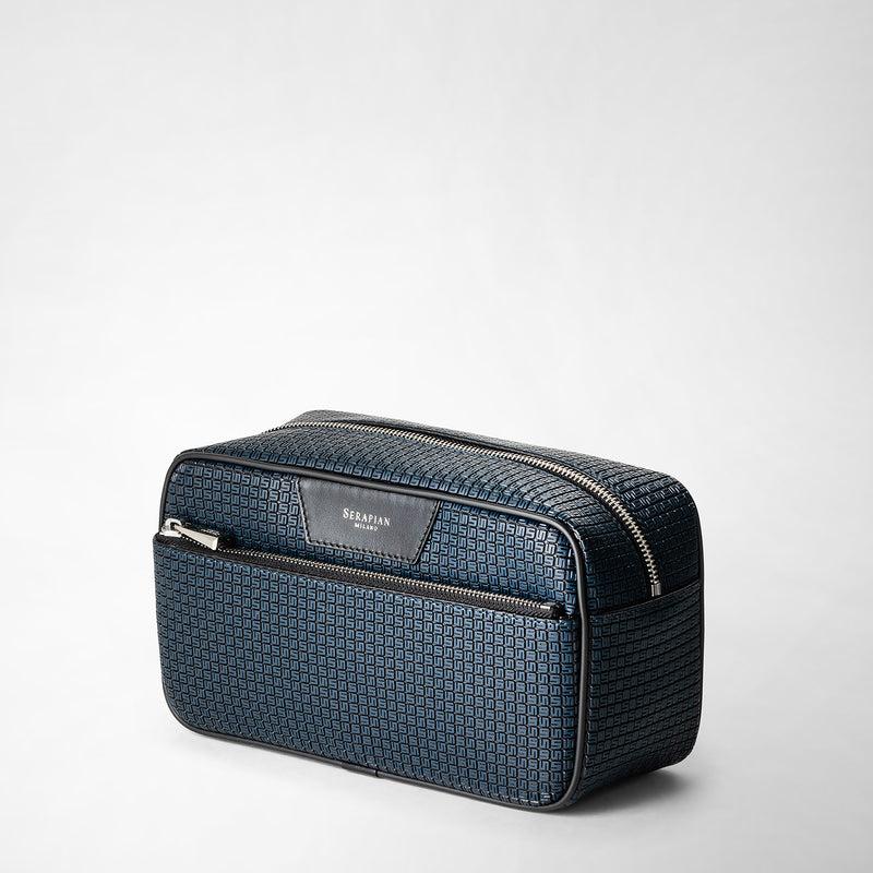 Serapian Trousse da bagno in stepan blu oceano-nero Acquista Ora