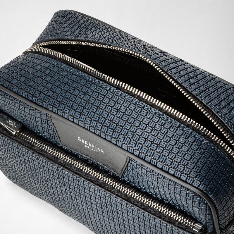 Serapian Trousse da bagno in stepan blu oceano-nero Acquista Ora