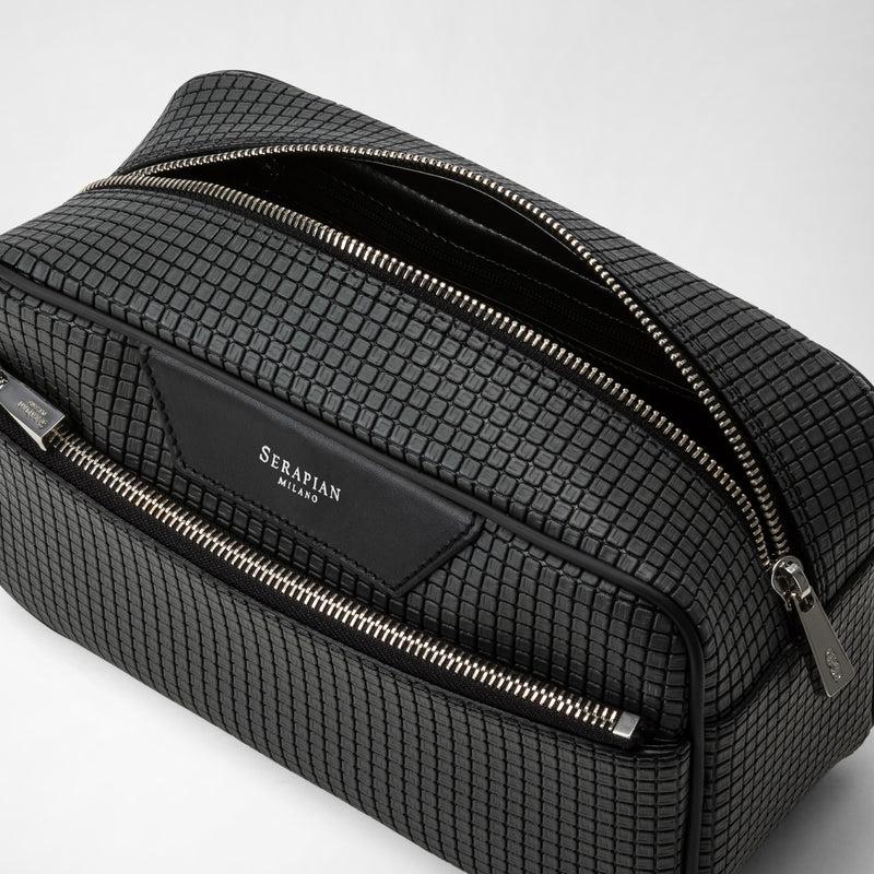 Serapian Trousse da bagno in stepan asfalto-nero Consegna Veloce