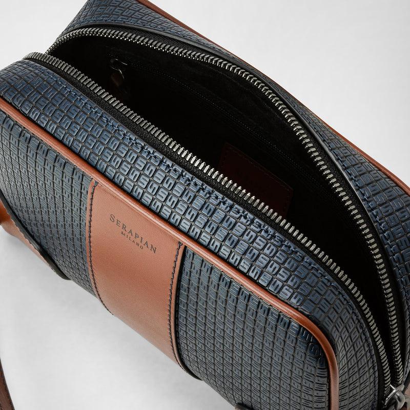 Serapian Pochette in stepan 72 blu oceano-cuoio Shopping Online