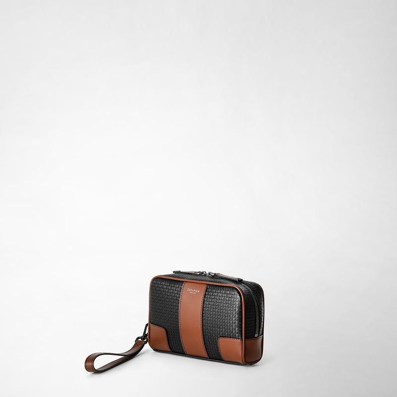 Serapian Pochette in stepan 72 nero-cuoio Affare Del Giorno