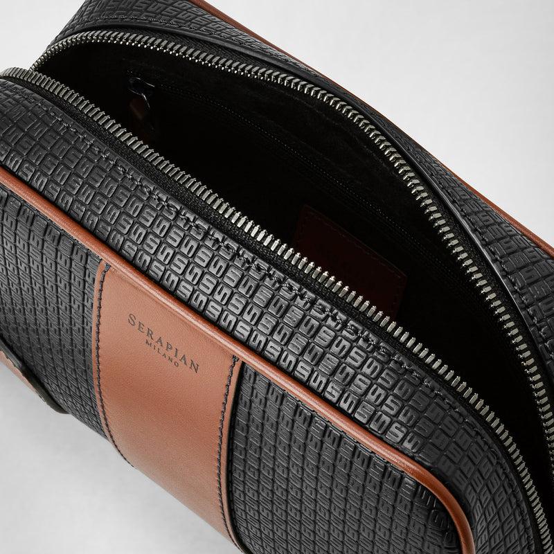 Serapian Pochette in stepan 72 nero-cuoio Affare Del Giorno