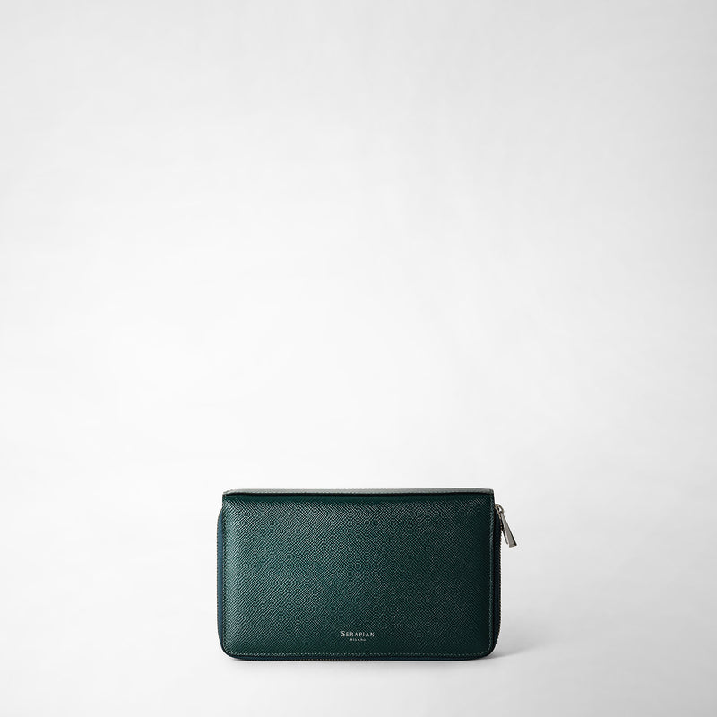 Serapian POCHETTE DA VIAGGIO CON ZIP DOPPIA IN PELLE EVOLUZIONE Sottocosto