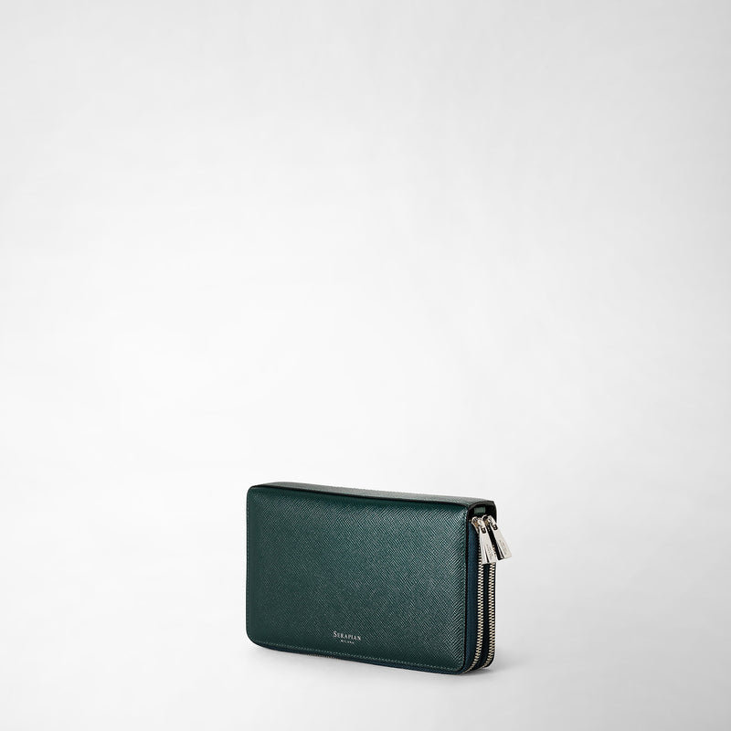 Serapian POCHETTE DA VIAGGIO CON ZIP DOPPIA IN PELLE EVOLUZIONE Sottocosto