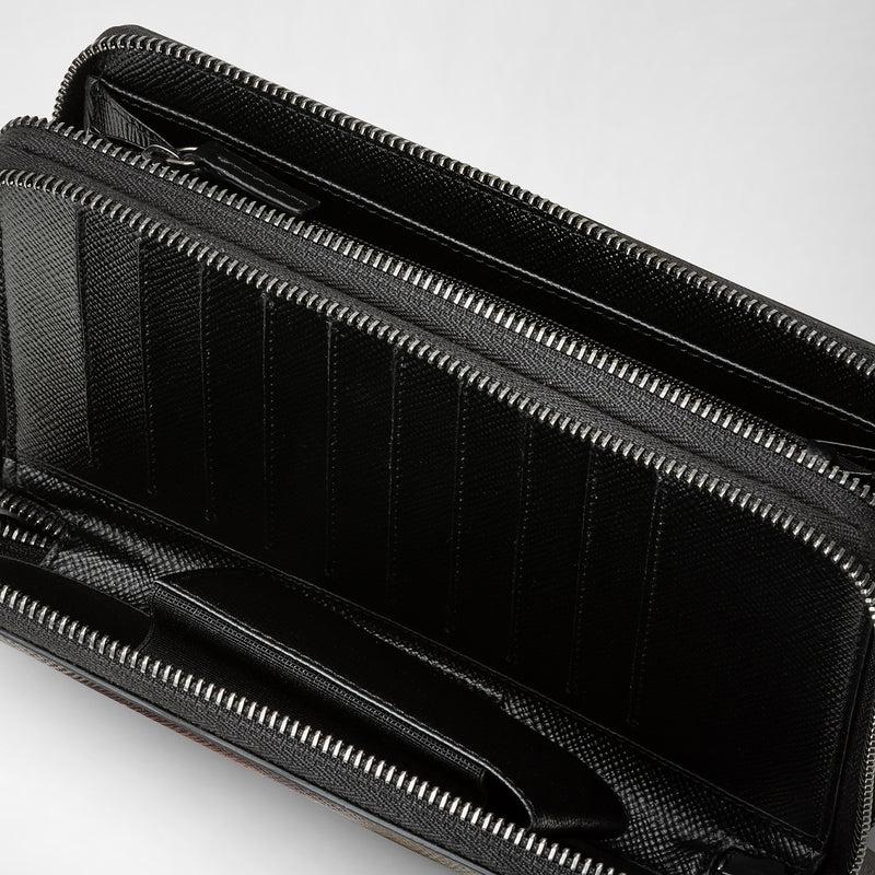 Serapian Pochette viaggio zip doppia pelle evoluzione nero Novità