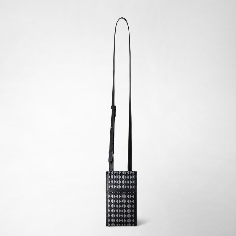 Serapian Phone case with strap in mosaico black asphalt gray Online