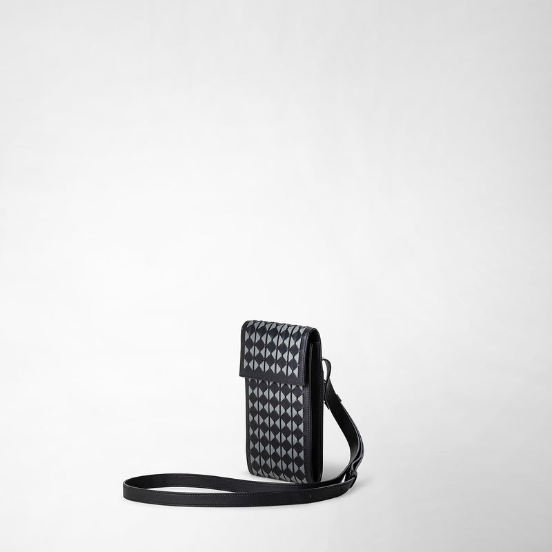Serapian Phone case with strap in mosaico black asphalt gray Online