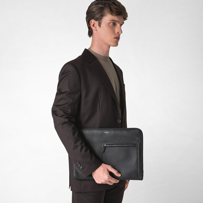 Serapian Custodia per laptop 14 in pelle cachemire Saldi Di Fabbrica