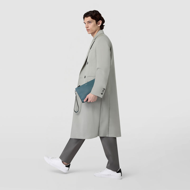 Serapian POCHETTE CON ZIP IN PELLE CACHEMIRE Offerta Giorno del Papà