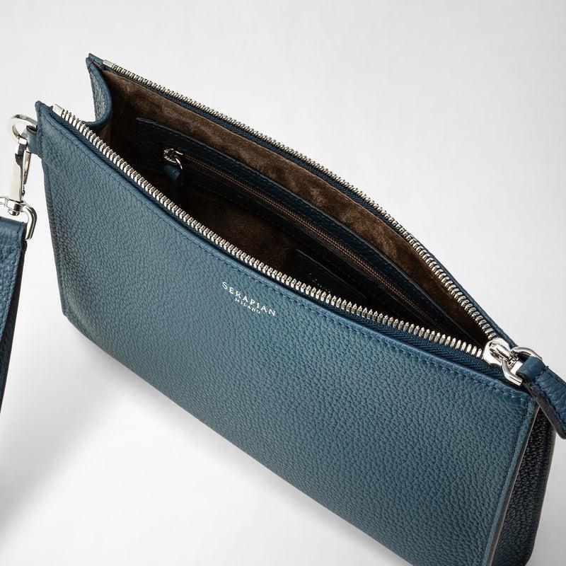 Serapian POCHETTE CON ZIP IN PELLE CACHEMIRE Offerta Giorno del Papà