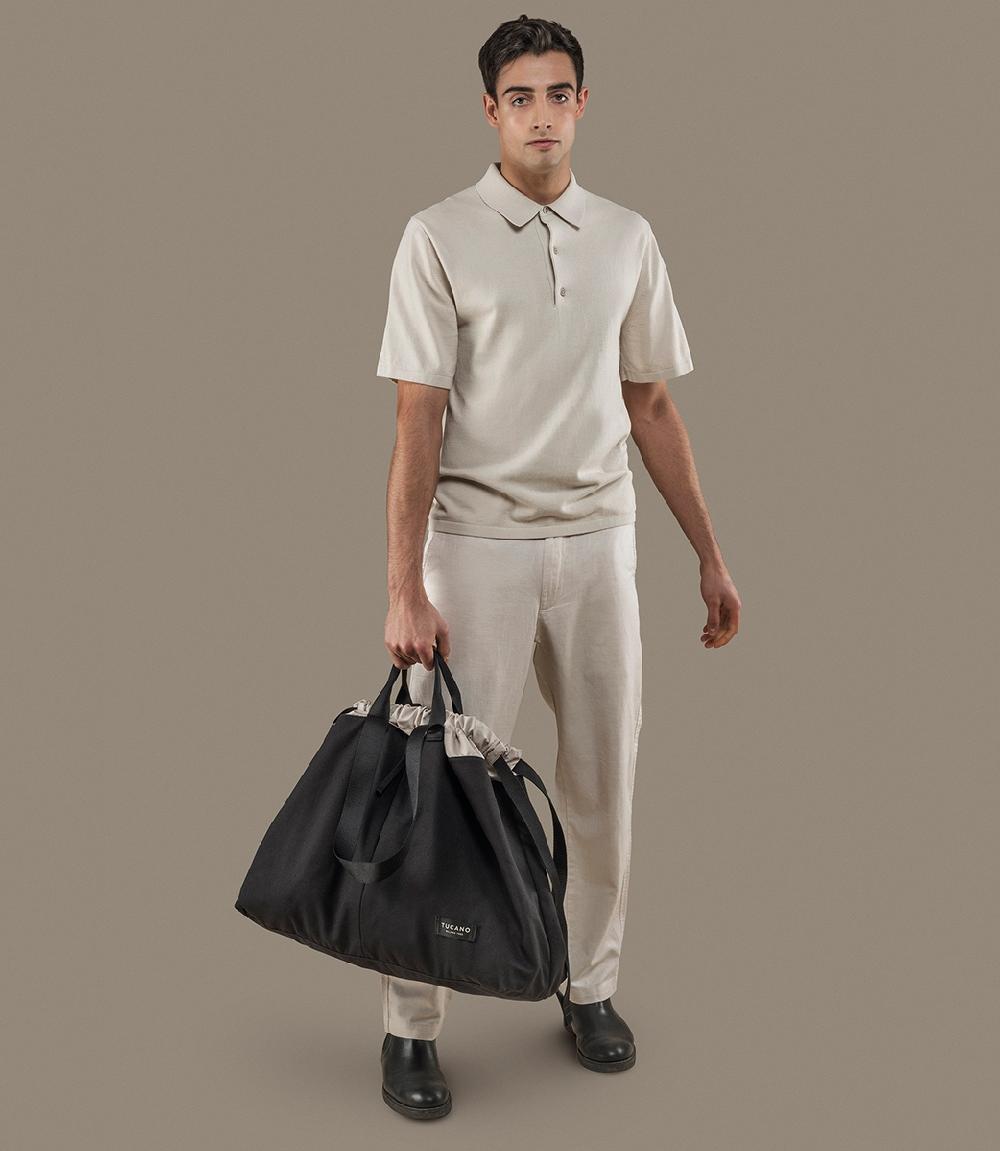 Tucano Borsa shopper in canvas misura large Vendita Calda