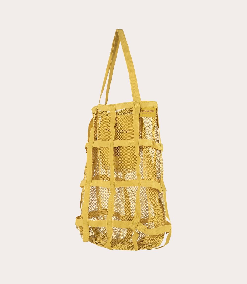 Tucano Borsa shopper pieghevole in rete ottenuta dalla plastica riciclata In Linea