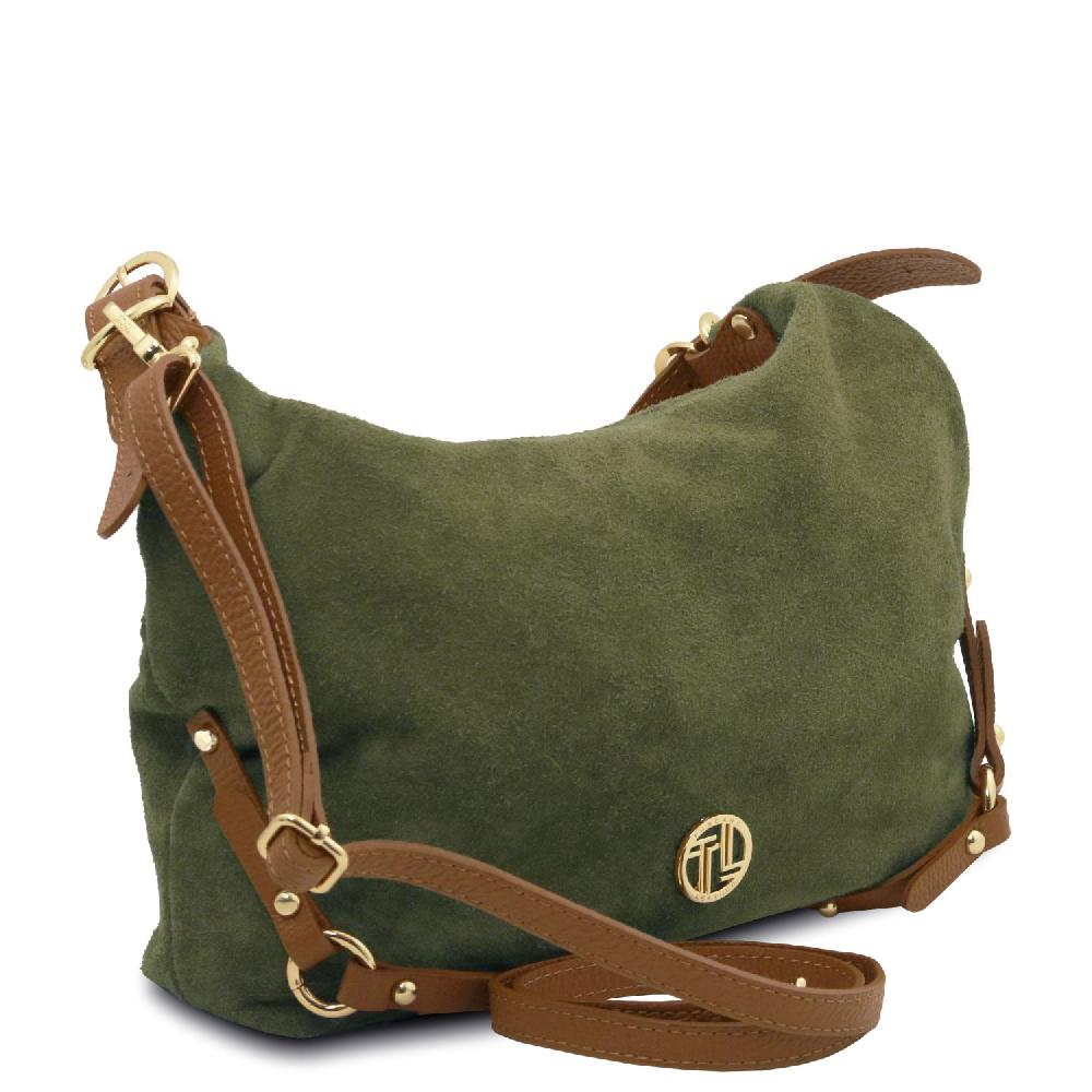 Tuscany Leather Suede Leather Shoulder bag In Linea