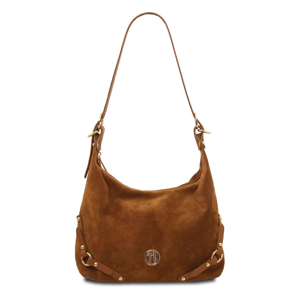 Tuscany Leather Borsa a Spalla in Pelle Scamosciata Economico