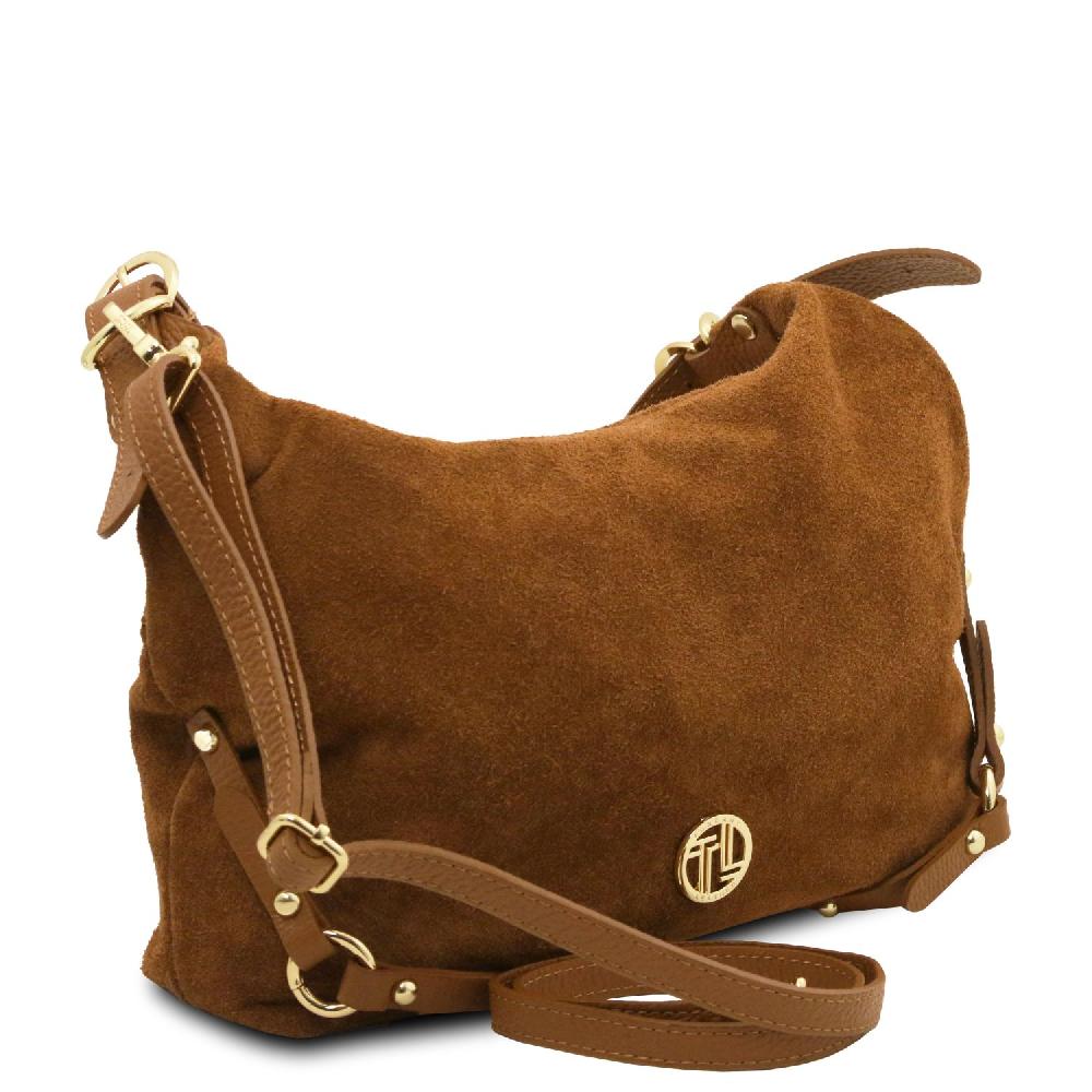 Tuscany Leather Borsa a Spalla in Pelle Scamosciata Economico