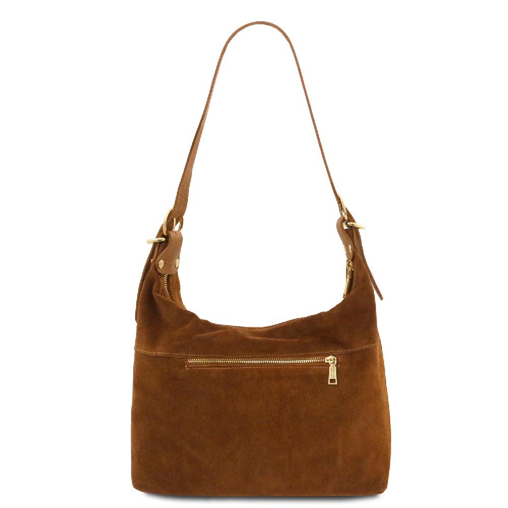 Tuscany Leather Borsa a Spalla in Pelle Scamosciata Economico