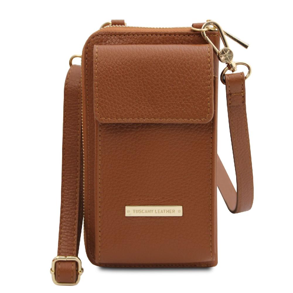 Tuscany Leather Portafoglio/portacellulare in Pelle con Tracolla Novità
