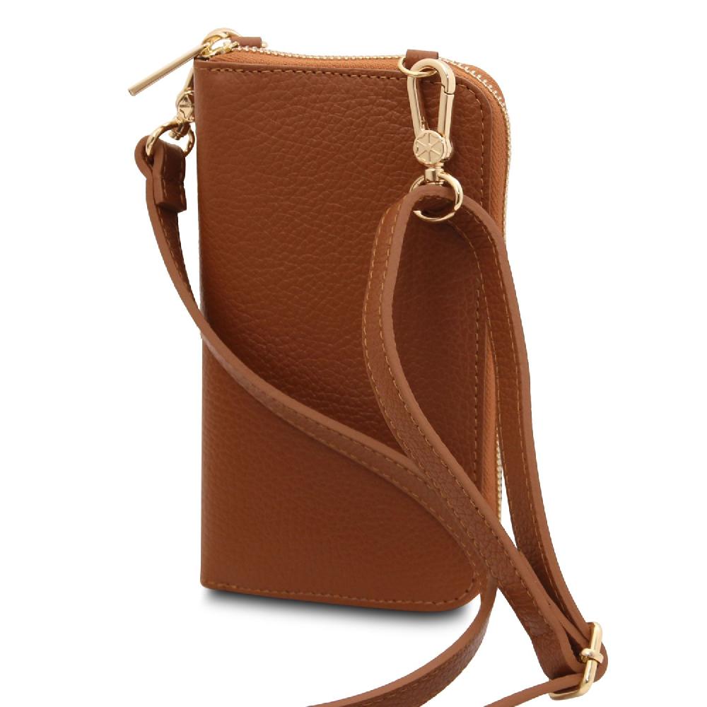 Tuscany Leather Portafoglio/portacellulare in Pelle con Tracolla Novità