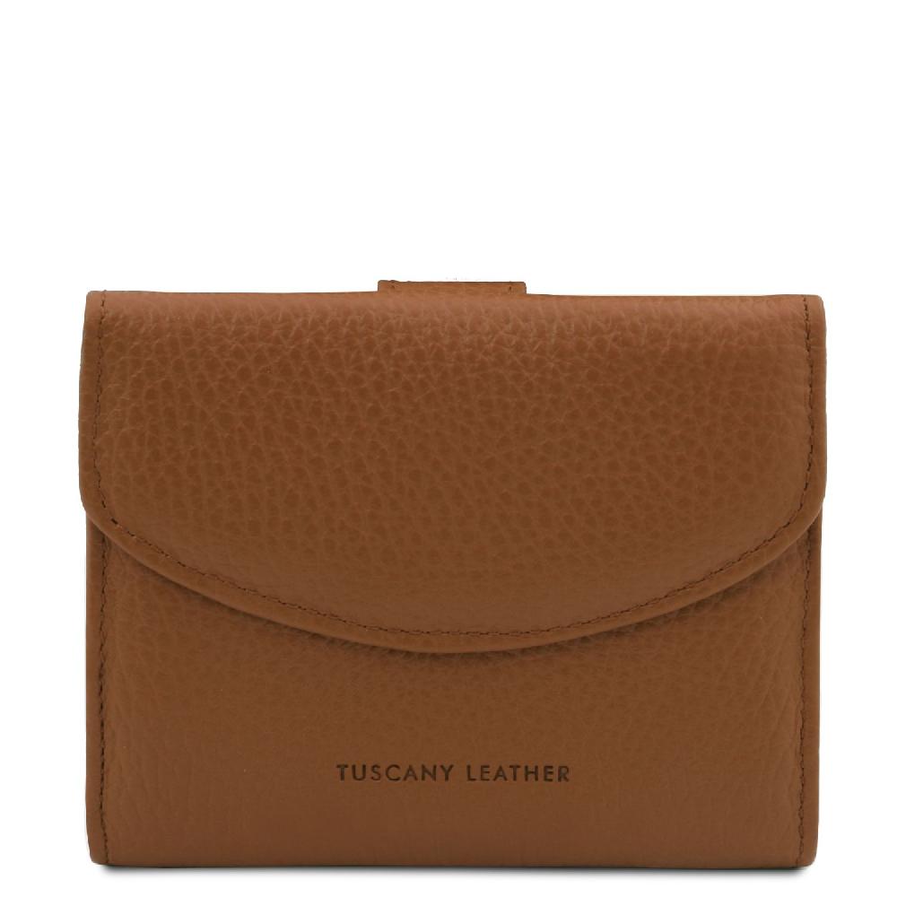 Tuscany Leather Esclusivo Portafoglio da Donna 3 Ante con Portaspiccioli in Pelle Vendita Calda