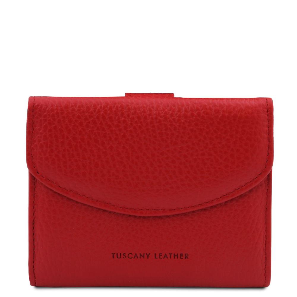 Tuscany Leather Esclusivo Portafoglio da Donna 3 Ante con Portaspiccioli in Pelle Saldi Di Fabbrica