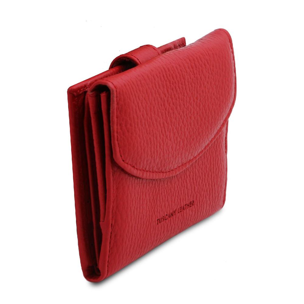 Tuscany Leather Esclusivo Portafoglio da Donna 3 Ante con Portaspiccioli in Pelle Saldi Di Fabbrica