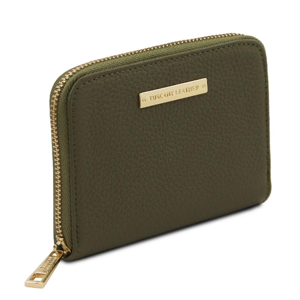 Tuscany Leather Esclusivo Portafogli in Pelle zip Around In Linea