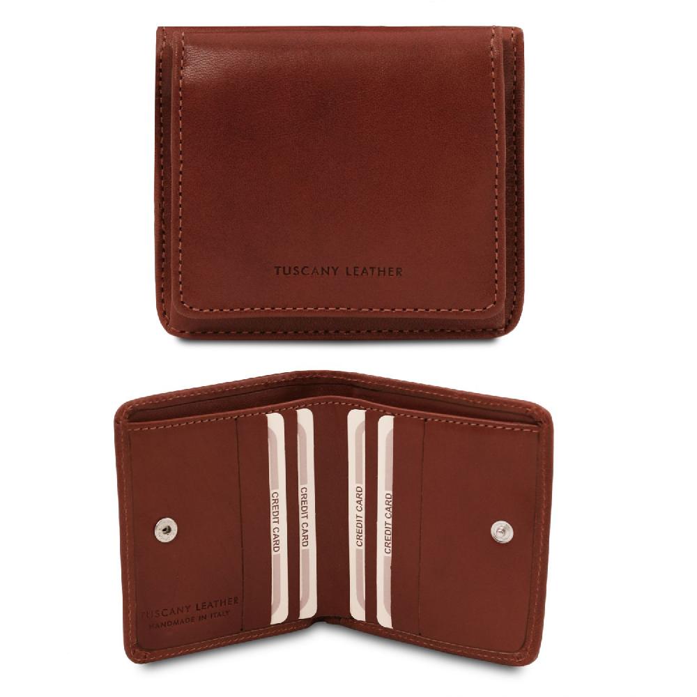 Tuscany Leather Esclusivo Portafogli in Pelle con Portamonete Qualità