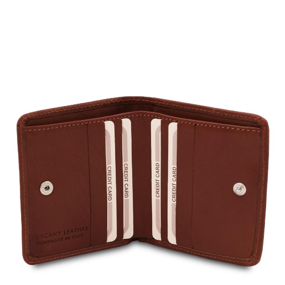 Tuscany Leather Esclusivo Portafogli in Pelle con Portamonete Qualità