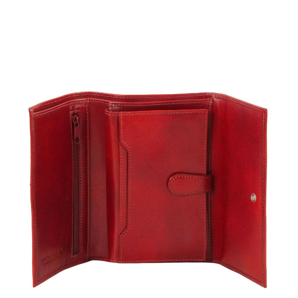 Tuscany Leather Esclusivo Portafogli da Donna in Pelle 4 Ante Italy