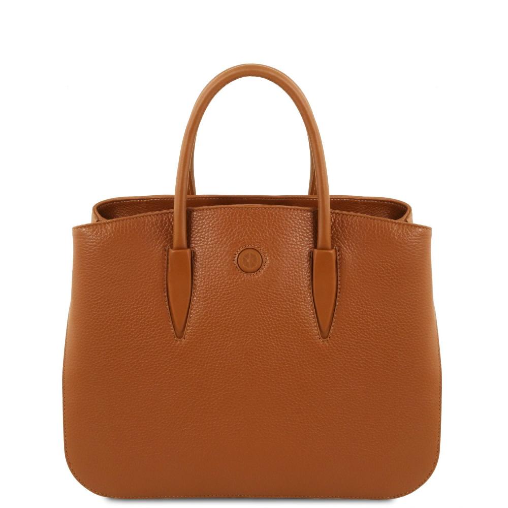 Tuscany Leather Borsa a Mano in Pelle e Portafoglio in Pelle 3 Ante con Portaspiccioli Affare Del Giorno
