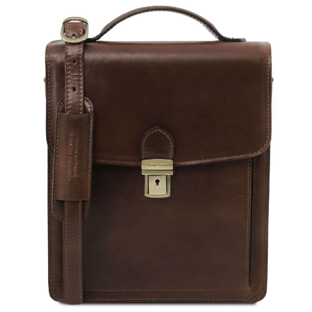Tuscany Leather Borsello in Pelle a Tracolla - Misura Grande Vendita Calda