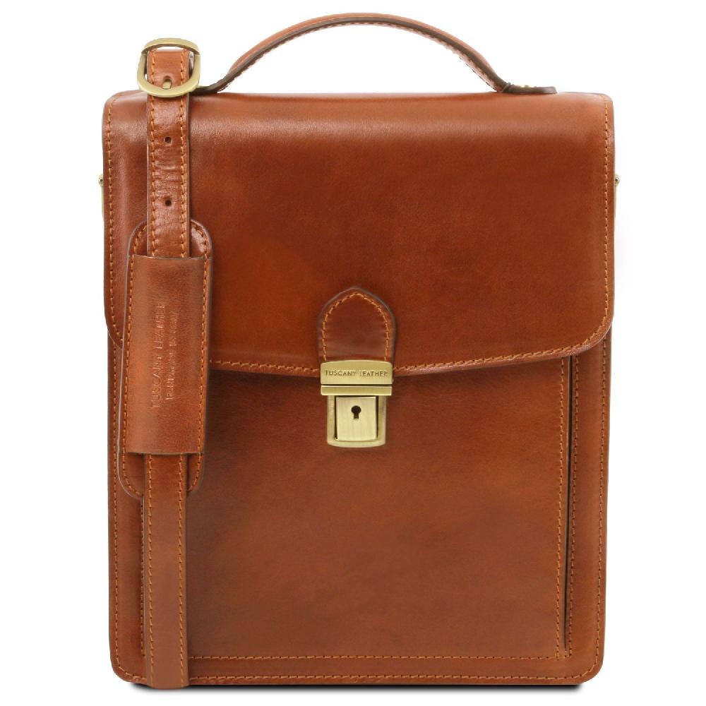 Tuscany Leather Borsello in Pelle a Tracolla - Misura Grande Vendita Economica