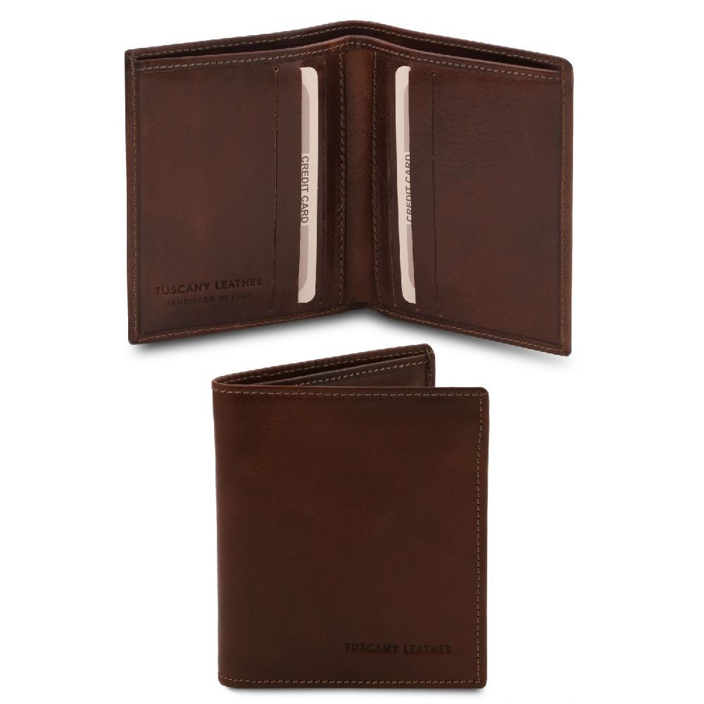 Tuscany Leather Esclusivo Portafoglio Uomo in Pelle 2 Ante Offerta Giorno del Papà