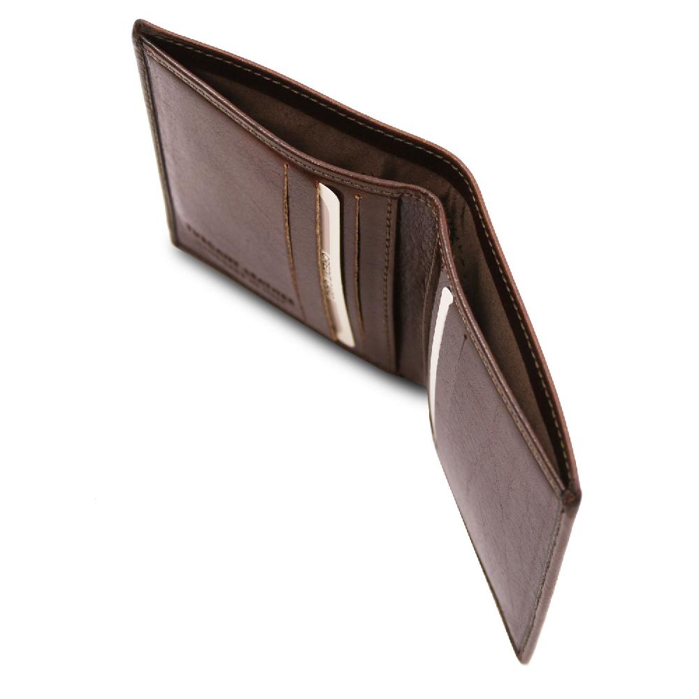 Tuscany Leather Esclusivo Portafoglio Uomo in Pelle 2 Ante Offerta Giorno del Papà