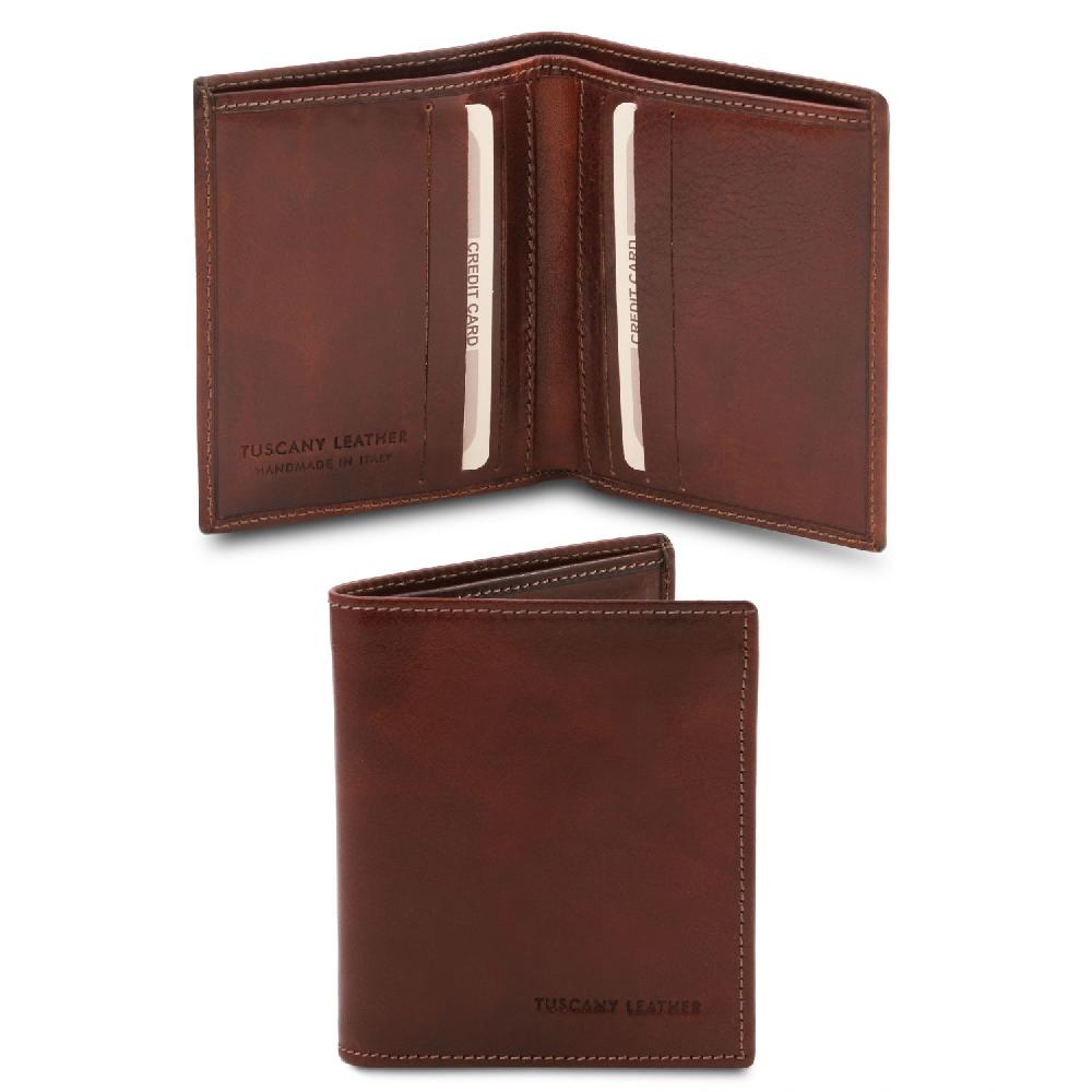 Tuscany Leather Esclusivo Portafoglio Uomo in Pelle 2 Ante Offerta San Valentino