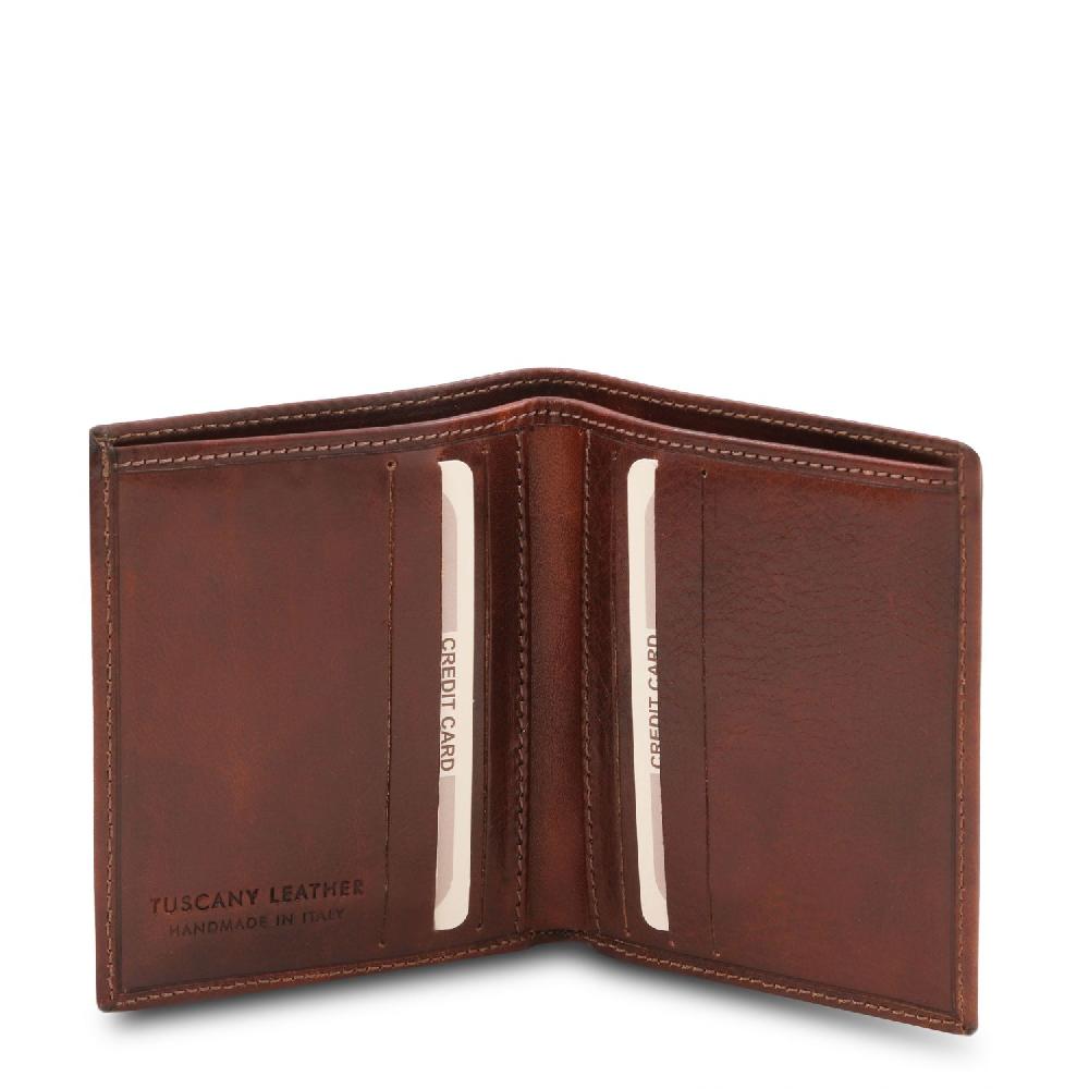 Tuscany Leather Esclusivo Portafoglio Uomo in Pelle 2 Ante Offerta San Valentino