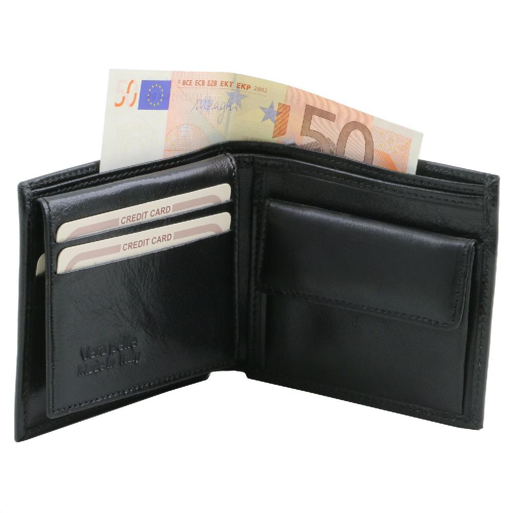 Tuscany Leather Esclusivo Portafoglio Uomo in Pelle 3 Ante con Portaspiccioli Offerta temporanea