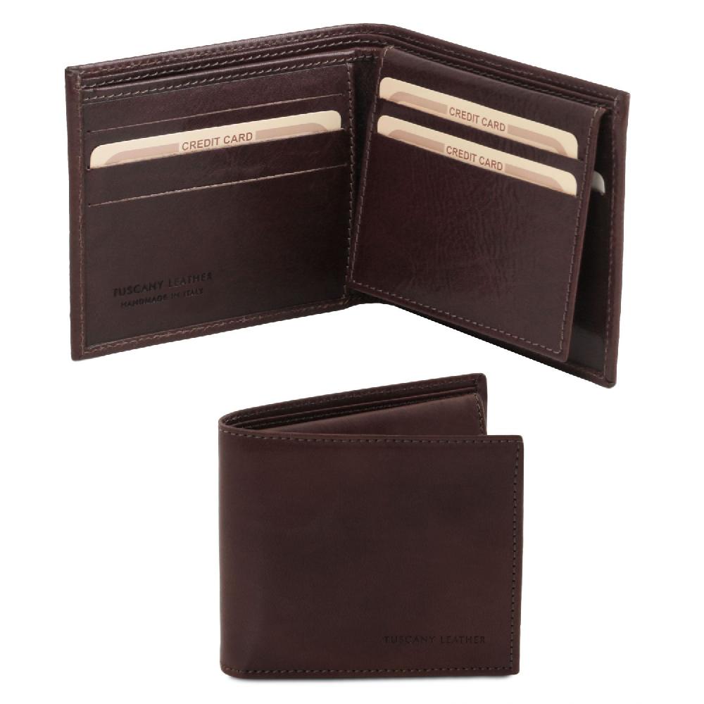 Tuscany Leather Esclusivo Portafoglio Uomo in Pelle 3 Ante Grandi sconti